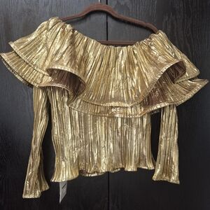 Beautiful Gold Holiday Top Sz LARGE NeW